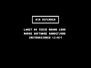Defender title screen for Commodore 64